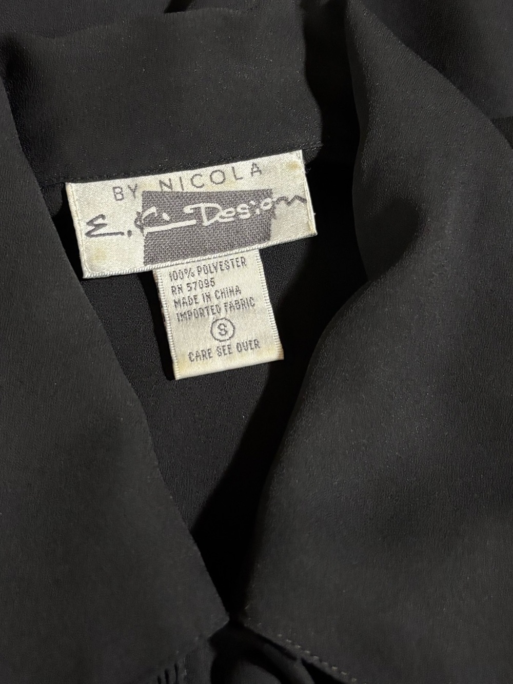 Vintage Black Sheer Panel Button-Up Shirt - Picture 8 of 9